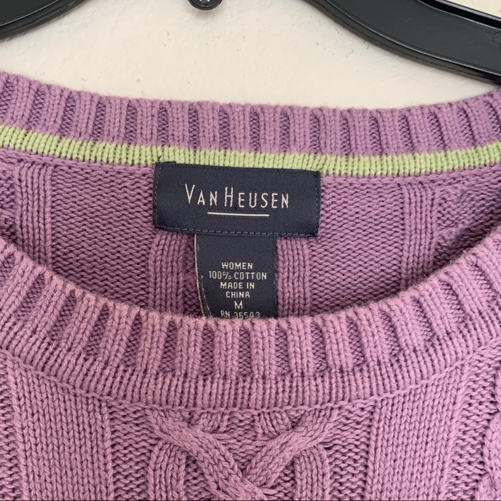 Van Heusen Long Sleeve Purple Crewneck Sweater - Picture 5 of 6
